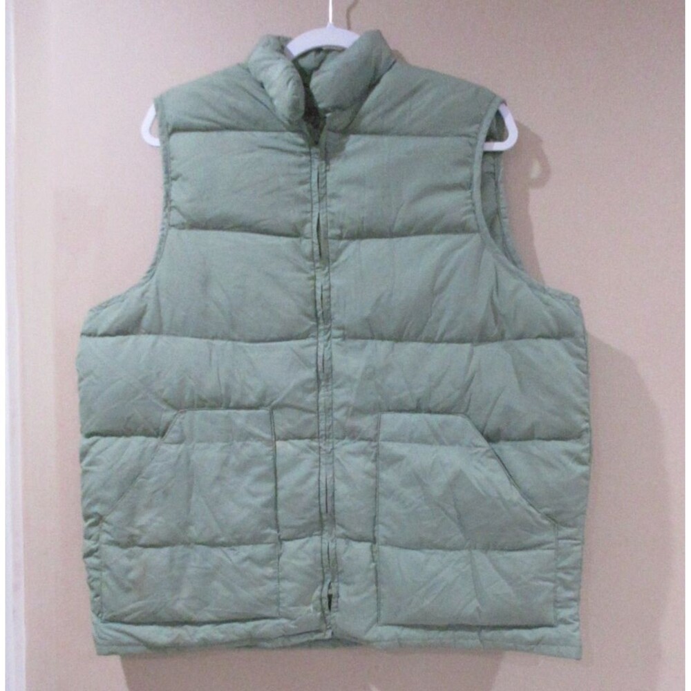Vtg. 70'sWestern Prime Goose Down Outerwear Vest Sears Men Lg Green (Fair Cond.)